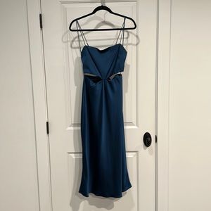 Abercrombie blue satin cutout dress